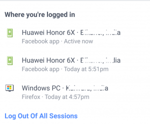 Logout using Facebook app