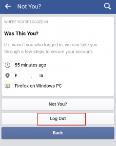 Logout using Facebook app