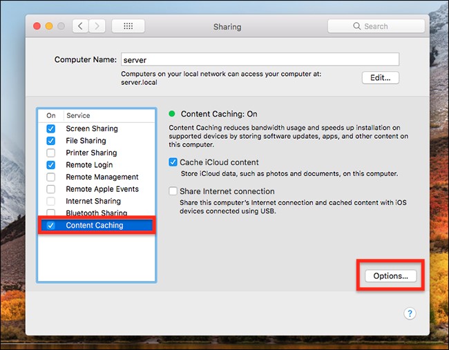 Mac content caching