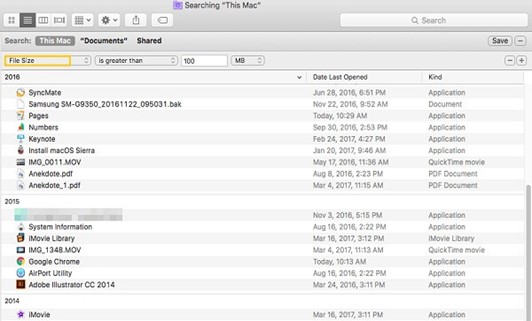 Mac large files