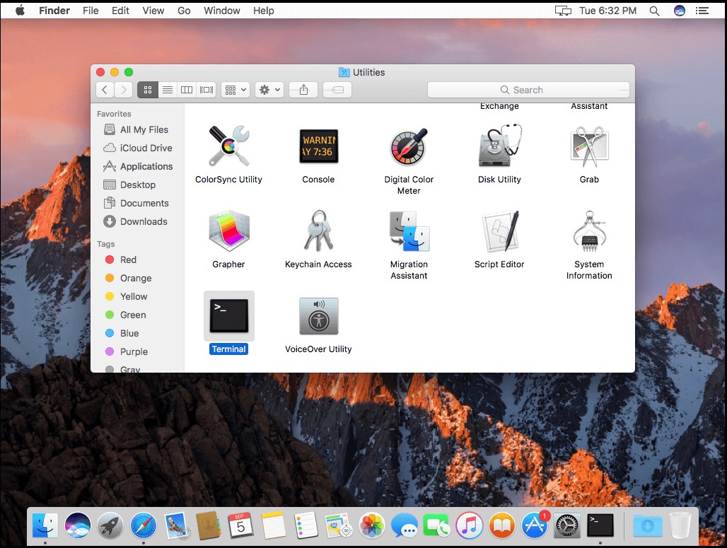 terminal find file mac