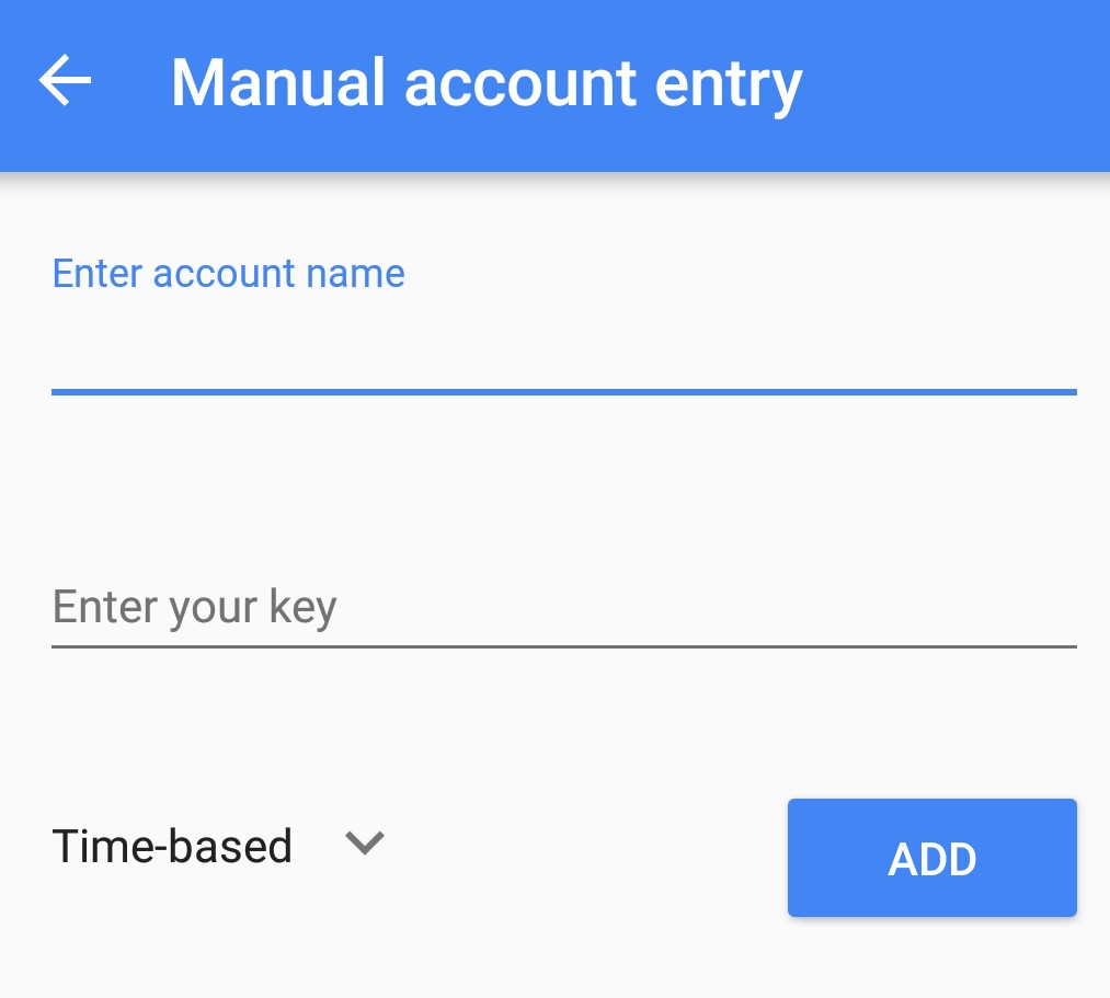 Mannual account entry