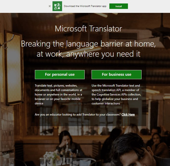 Microsoft tranlator