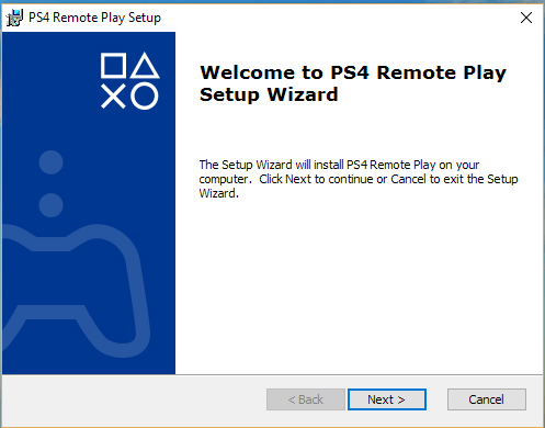 PS4 setup wizard