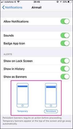 Persistant Airmail notifications