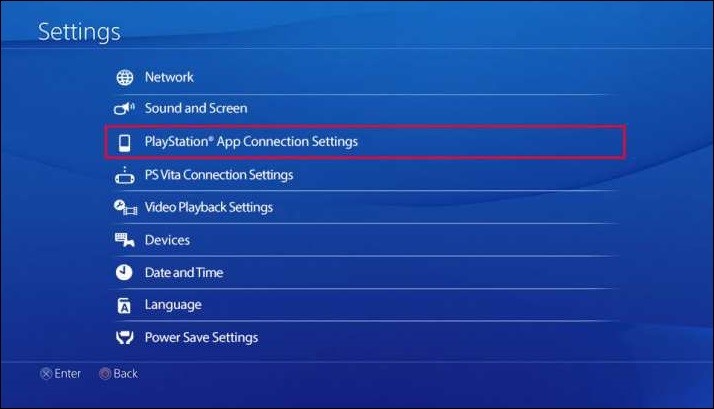 Play station settings