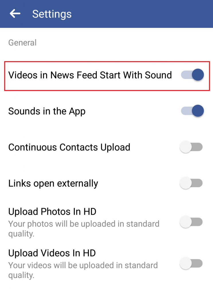 Prevent Facebook Videos from Automatically Playing Sound 3