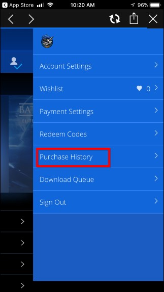 Purchase history sony play store