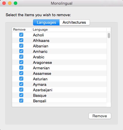 Remove Language Files