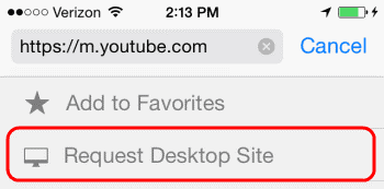 Request Desktop Site