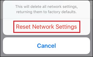 Reset network settings