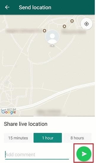 Send location on whatsapp