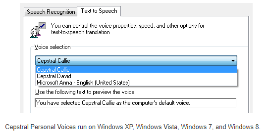 different voices for microsoft speech