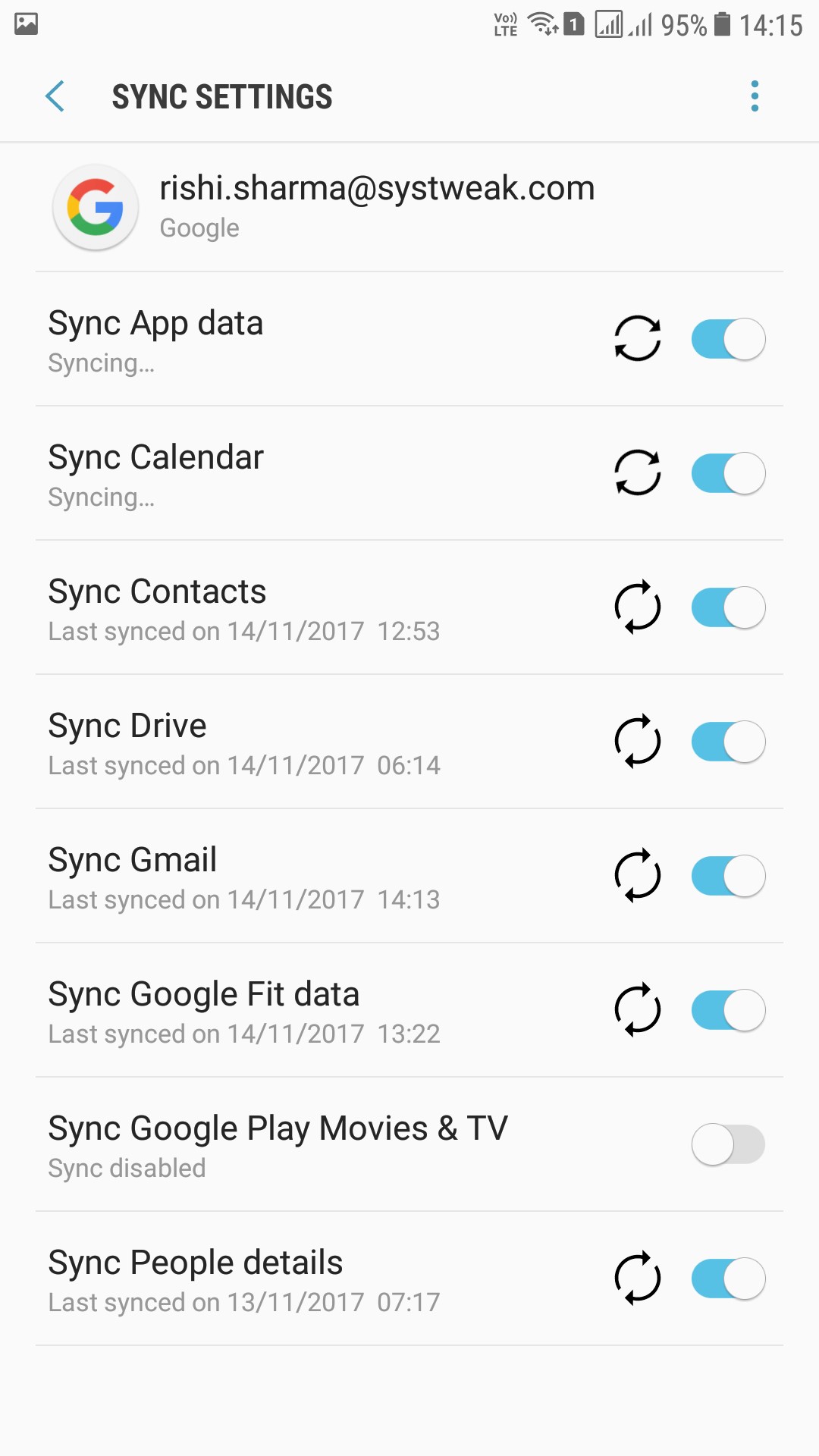 Sync data files