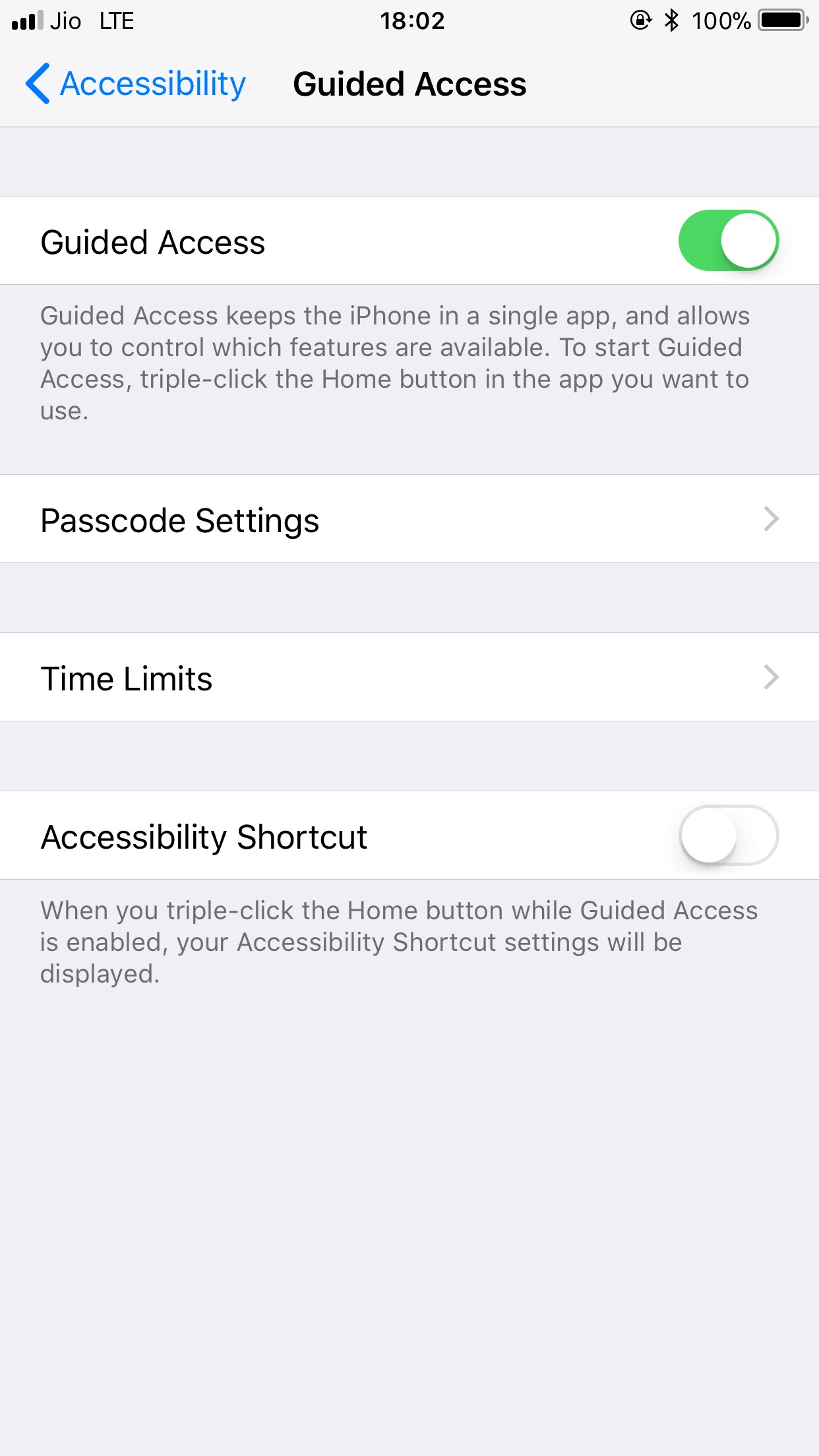 Turn on guided access