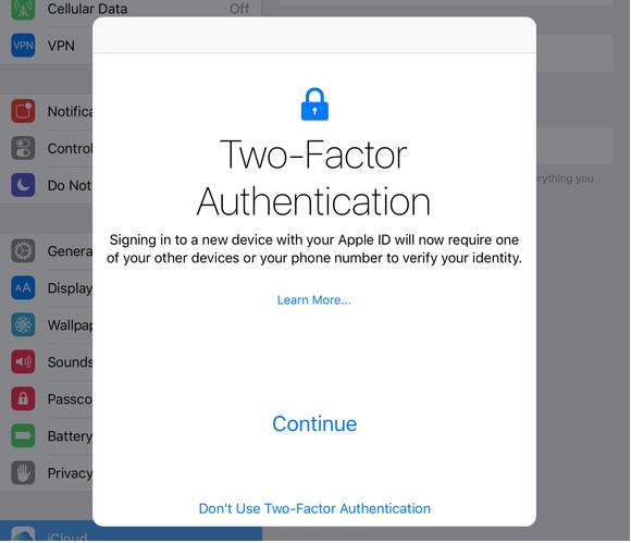 Two step authentication