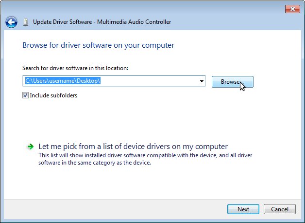 Update driver in windows 7