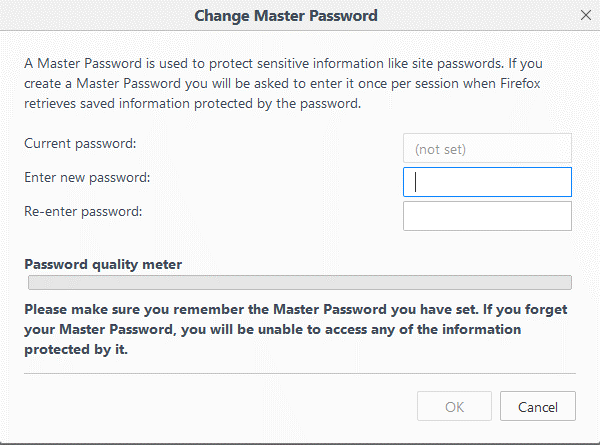 Use Master Password to Keep Other Passwords Safe