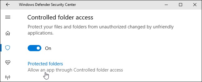 Virus & threat protection settings.