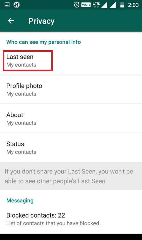 Whatsapp last seen