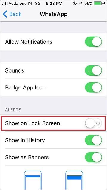 Whatsapp show on lock screen