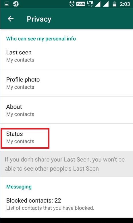 Whatsapp status