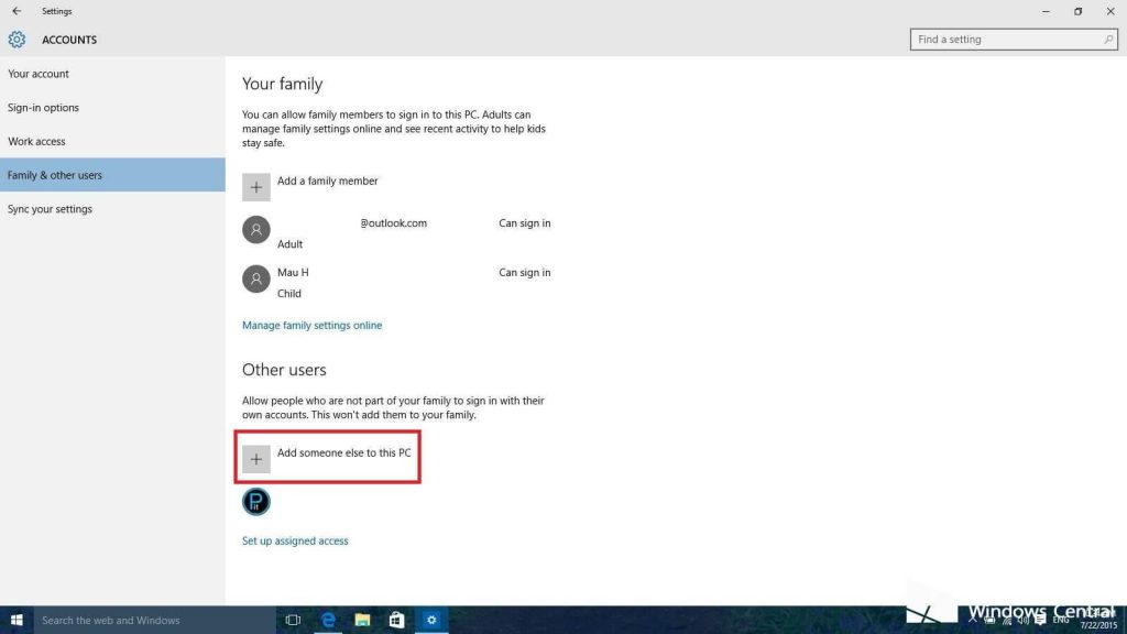 Windows 10 other users