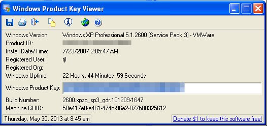 windows 7 product key recovery
