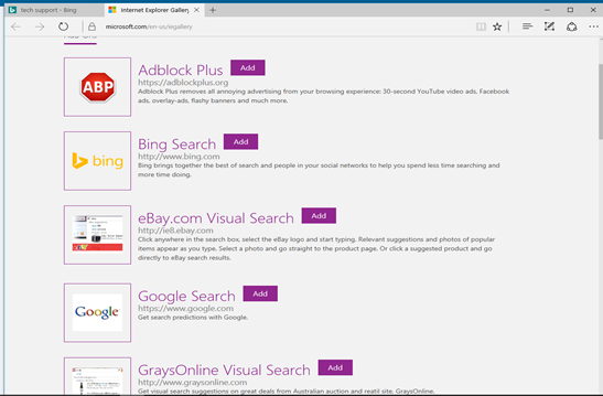 add search engine in IE