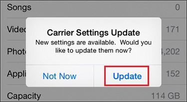 carrier settings update