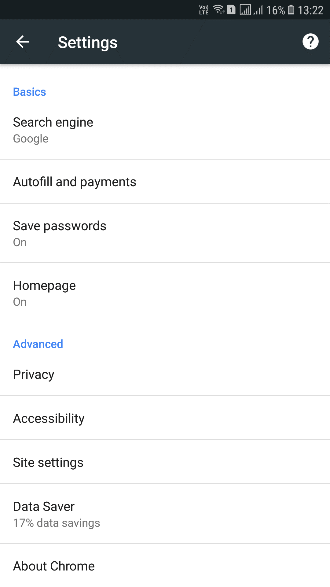 check save password in android for chrome