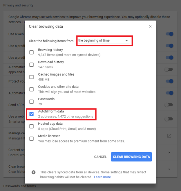 How To Disable And Clear AutoFill Info From Google Chrom