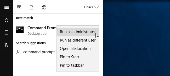 command prompt run as administrator