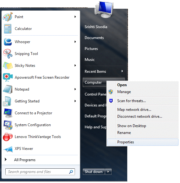 computer settings