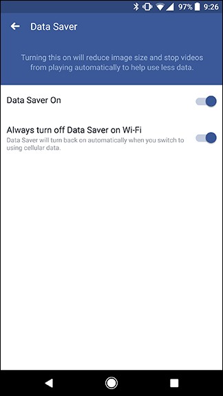 data saver on