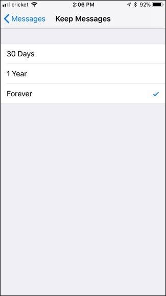 delete message on iphone
