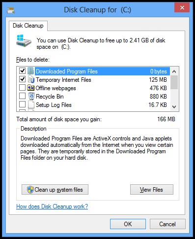disk cleanup for c
