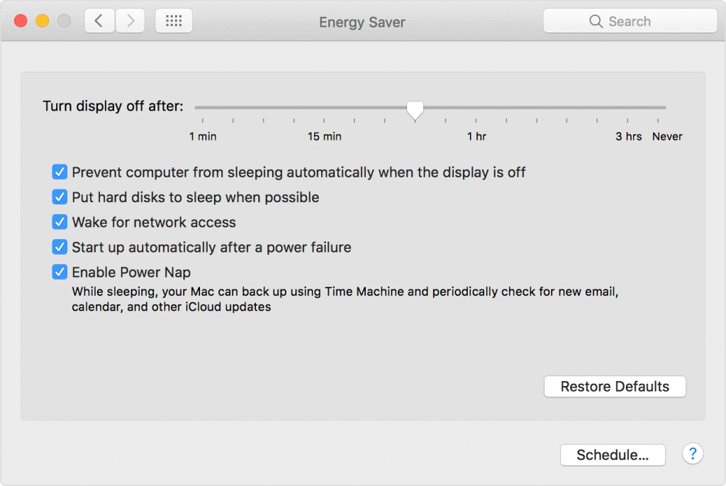 energy saver mac