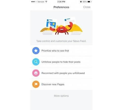 facebook news feed settings