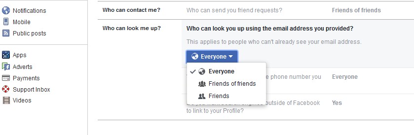 facebook privacy everyone