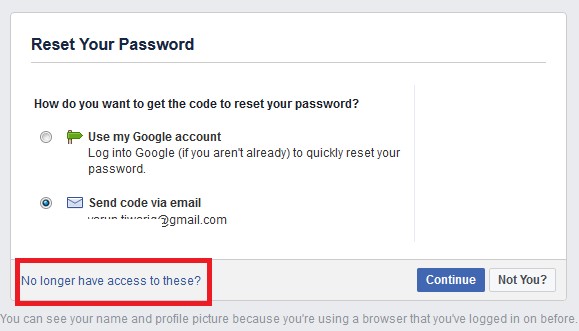 facebook reset your password