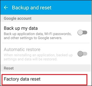 factory data reset