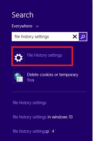 file history settings
