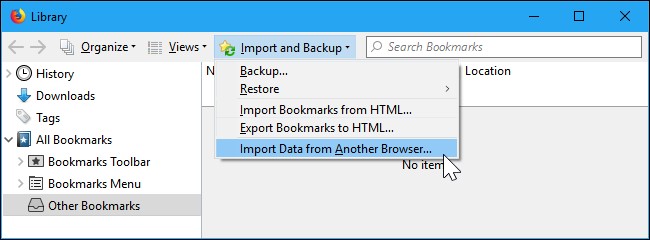 firefox import data