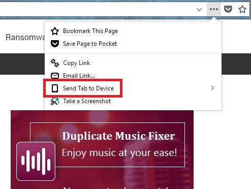 firefox send tab to device