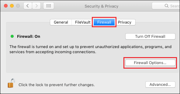 firewall option