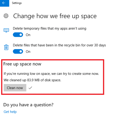 free up space