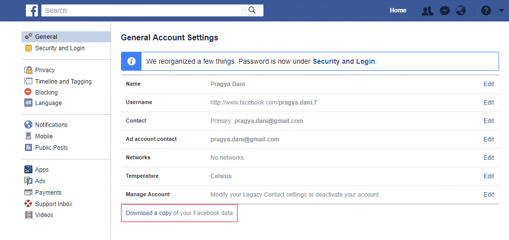 general account settings