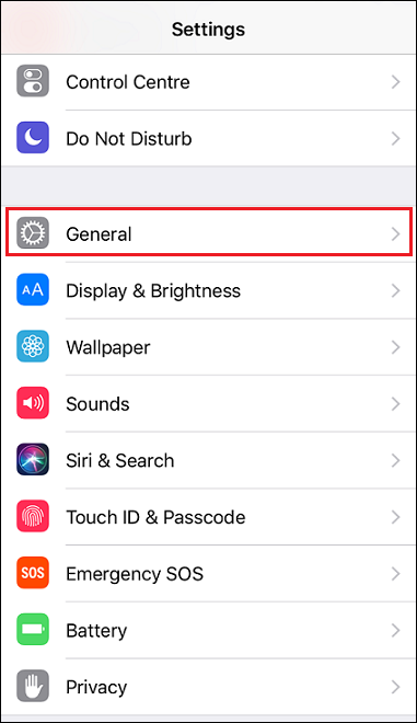 general ios 11 settings