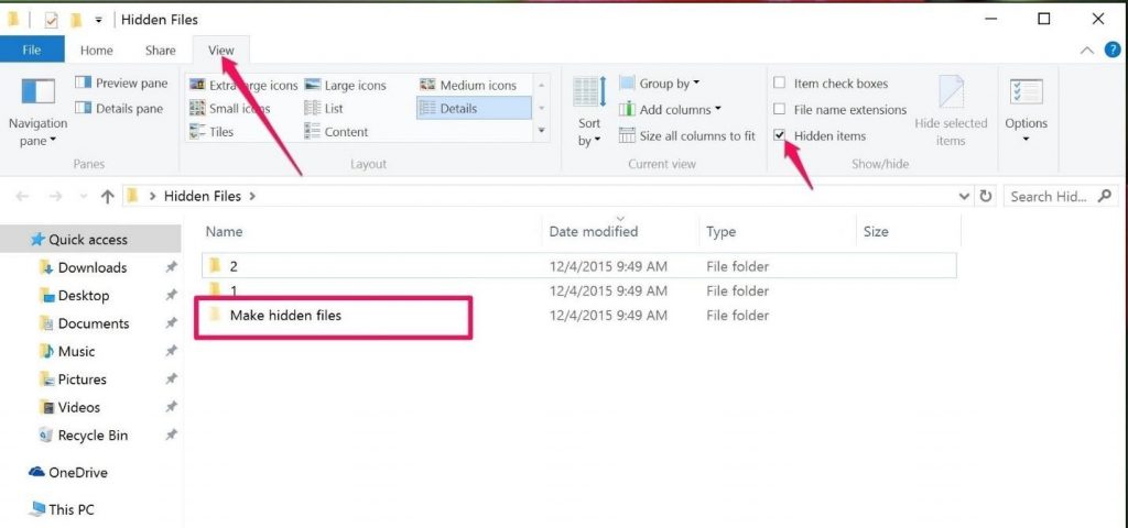 hide an unhidden files in windows